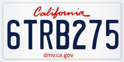 CA license plate 6TRB275