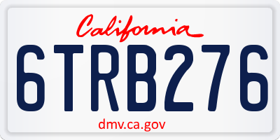CA license plate 6TRB276