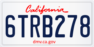 CA license plate 6TRB278