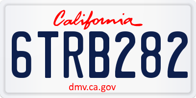 CA license plate 6TRB282