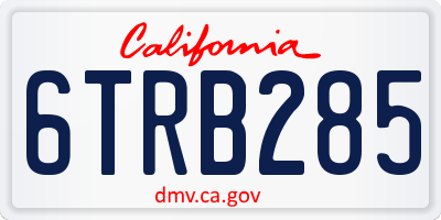 CA license plate 6TRB285