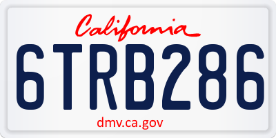 CA license plate 6TRB286