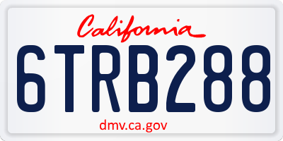 CA license plate 6TRB288
