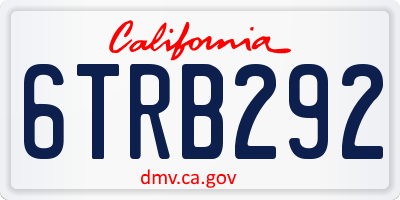 CA license plate 6TRB292