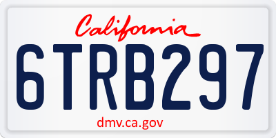 CA license plate 6TRB297