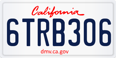 CA license plate 6TRB306