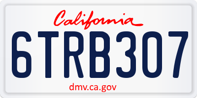 CA license plate 6TRB307