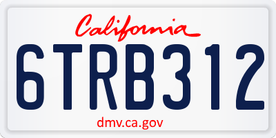 CA license plate 6TRB312