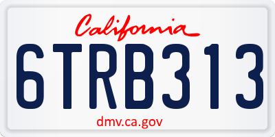 CA license plate 6TRB313