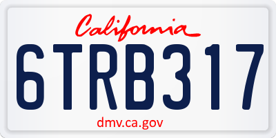 CA license plate 6TRB317