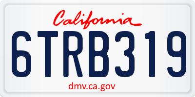 CA license plate 6TRB319