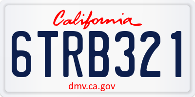 CA license plate 6TRB321