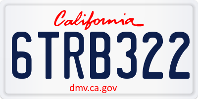 CA license plate 6TRB322