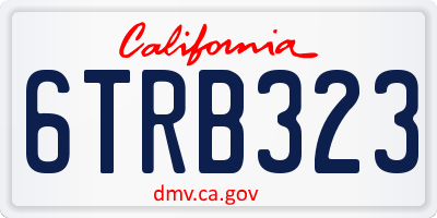 CA license plate 6TRB323