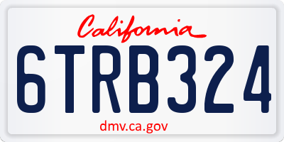 CA license plate 6TRB324