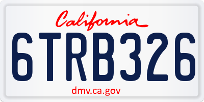 CA license plate 6TRB326