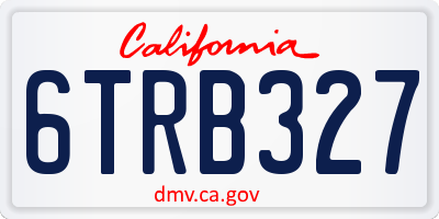 CA license plate 6TRB327