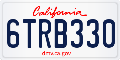 CA license plate 6TRB330