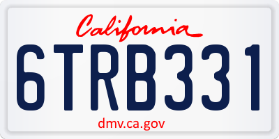 CA license plate 6TRB331