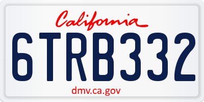 CA license plate 6TRB332