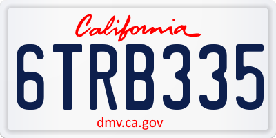 CA license plate 6TRB335
