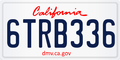 CA license plate 6TRB336