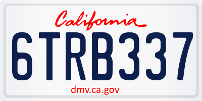 CA license plate 6TRB337