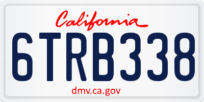 CA license plate 6TRB338