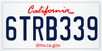 CA license plate 6TRB339