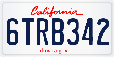 CA license plate 6TRB342