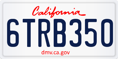 CA license plate 6TRB350