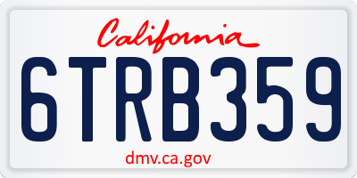 CA license plate 6TRB359