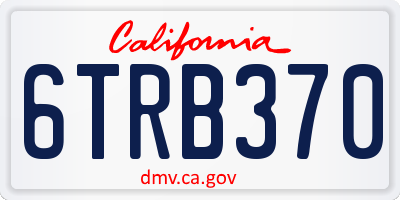 CA license plate 6TRB370