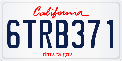 CA license plate 6TRB371
