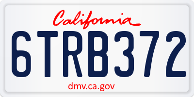 CA license plate 6TRB372