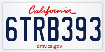 CA license plate 6TRB393