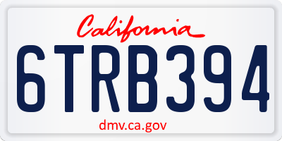 CA license plate 6TRB394