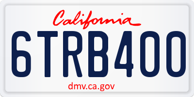 CA license plate 6TRB400