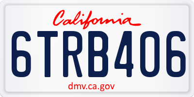 CA license plate 6TRB406