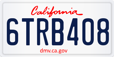 CA license plate 6TRB408