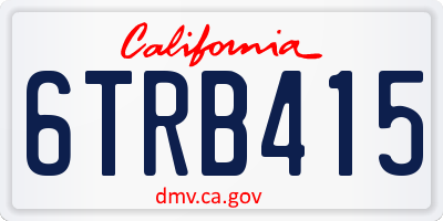 CA license plate 6TRB415