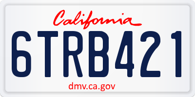 CA license plate 6TRB421