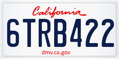 CA license plate 6TRB422