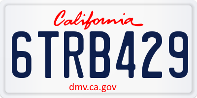 CA license plate 6TRB429