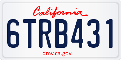 CA license plate 6TRB431