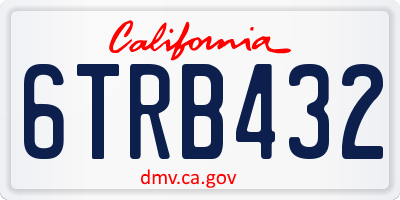 CA license plate 6TRB432