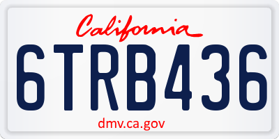 CA license plate 6TRB436