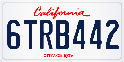 CA license plate 6TRB442