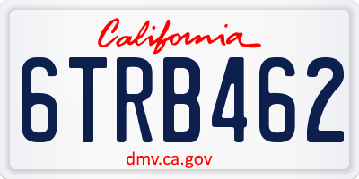 CA license plate 6TRB462