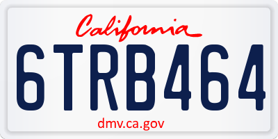 CA license plate 6TRB464